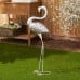 Standing Tall Galvanized Flamingo Statue