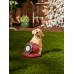 Dog And Fire Helmet Solar Statue