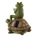 Frog And Turtle Solar Statue