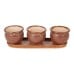 Brown Round Ceramic Small Planter Set Of 3