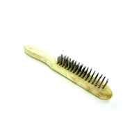 Wood handled wire brush