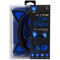 HYPE Cat Ear LED Headphones with Mic in Blue