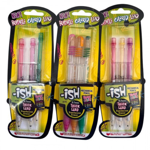 3 Pack Mechanical Pencils 0.7mm in Assorted Styles 3 Pack Mechanical Pencils 0.7mm in Assorted Styles