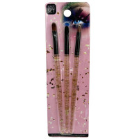 3 Pack Beauty Brush Set with Glitter Handles