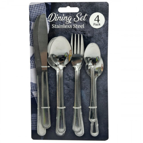 4 Pack Stainless Steel Dining Utensil Set 4 Pack Stainless Steel Dining Utensil Set