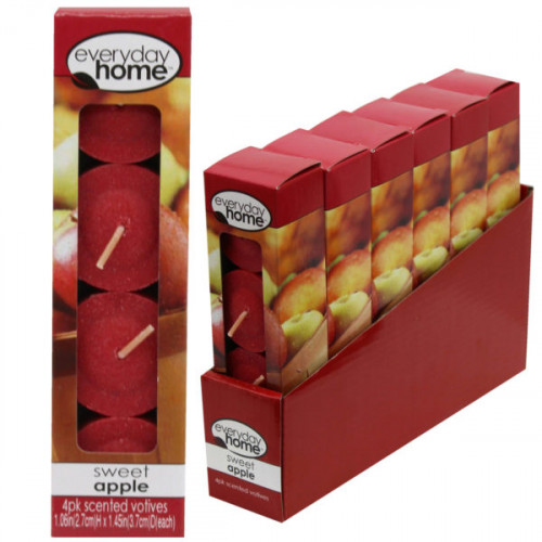 Everyday Home 4 Pack Sweet Apple Scented Votive Candles Everyday Home 4 Pack Sweet Apple Scented Votive Candles