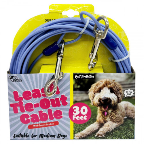 30 Foot Leash Tie-Out Cable With Secure Latches 30 Foot Leash Tie-Out Cable With Secure Latches