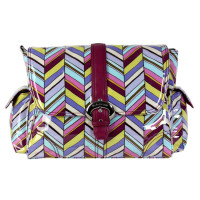 Kalencom Water Resistant Coated Diaper Bag with Magnetic Buckle and Insulated Bottle Holder Changing Pad and Zip Pouch in Pastille Design
