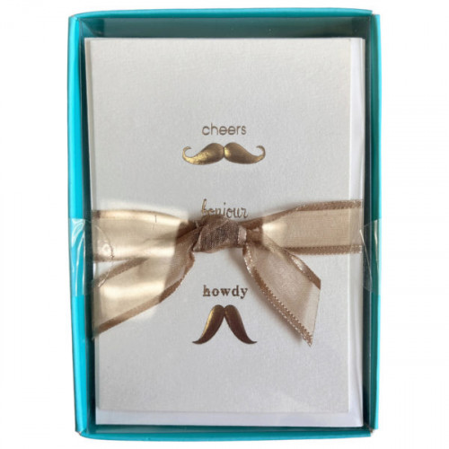 10 Pack Moustache Cheers Notecards & Envelopes Set 10 Pack Moustache Cheers Notecards & Envelopes Set