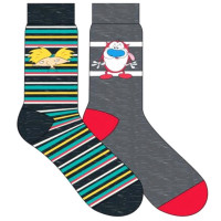 2 Pack Nickelodeon Mens Crew Socks Size 10-13 in Grey Color