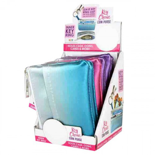 Ombre Wallet Key Chain Coin Purse in Assorted Colors in PDQ Display Ombre Wallet Key Chain Coin Purse in Assorted Colors in PDQ Display