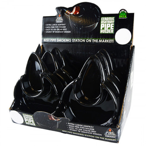 Smoke Zilla Ceramic Ash Tray with Pipe or Cigar Holder in PDQ Display