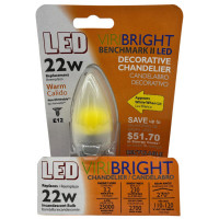 1 Pack 22W Equivalent Chandelier B11 E12 LED Light Bulb in 2700K Warm White Color