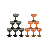 12 pack plastic champagne glass orange and black