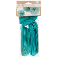 DIY 3 Count Decorative Blue Pom Poms