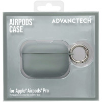 ADVANCTECH Silicone Airpod Pro Case with Circle Clip in Grey