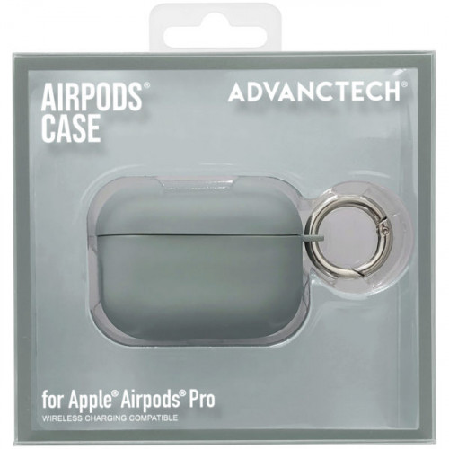 ADVANCTECH Silicone Airpod Pro Case with Circle Clip in Grey ADVANCTECH Silicone Airpod Pro Case with Circle Clip in Grey