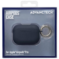 ADVANCTECH Silicone Airpod Pro Case with Circle Clip in Blue