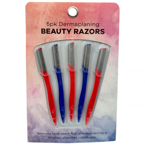 5 Pack Classic Dermaplaning Beauty Razors in Red and Blue 5 Pack Classic Dermaplaning Beauty Razors in Red and Blue