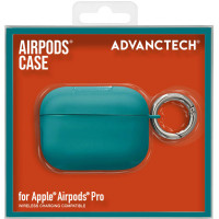 ADVANCTECH Silicone Airpod Pro Case with Circle Clip in Teal