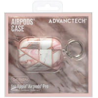 ADVANCTECH Hard Shell Airpod Pro Case with Circle Clip in Pink Stone