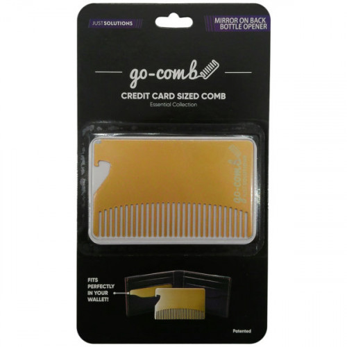 Essential Collection 3 in-1 Credit Card Sized Go-Comb in Gold Essential Collection 3 in-1 Credit Card Sized Go-Comb in Gold