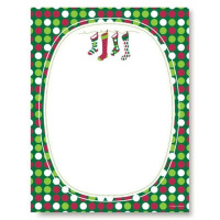 Holiday Stockings 25 Count Stationery Paper