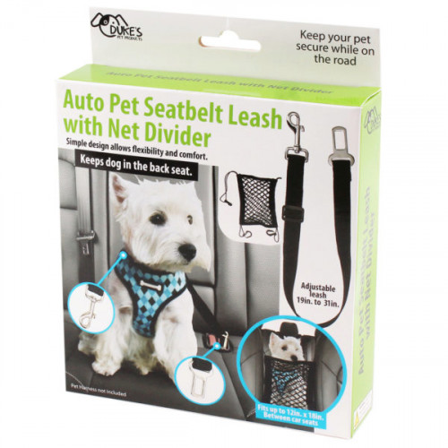 Auto Pet Seat Belt Leash with Net Divider Auto Pet Seat Belt Leash with Net Divider