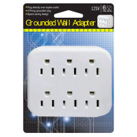 125 Volt 6-Outlet Grounded Wall Adapter