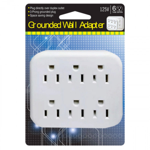 125 Volt 6-Outlet Grounded Wall Adapter 125 Volt 6-Outlet Grounded Wall Adapter
