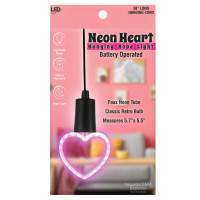 Battery-Operated Neon Heart Hanging Rope Light
