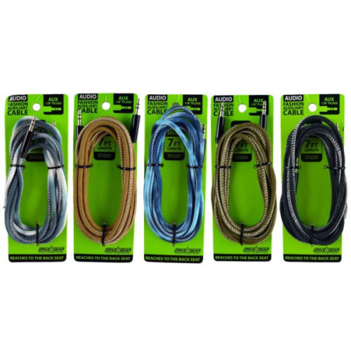 Gadget Gear 7 Foot Audio Auxiliary Cable in Assorted Colors
