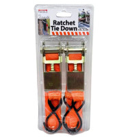 2 Pack 15' Ratchet Tie-Down Set with Buckle