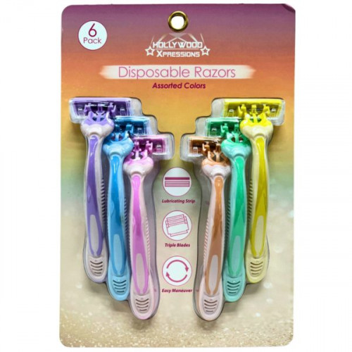 Hollywood Xpressions 6 Pack Disposable Body Shaver Razors Hollywood Xpressions 6 Pack Disposable Body Shaver Razors
