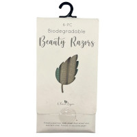 OliviaLayne 6 Pack Biodegradable EB Razors in Green, Blue and Cream
