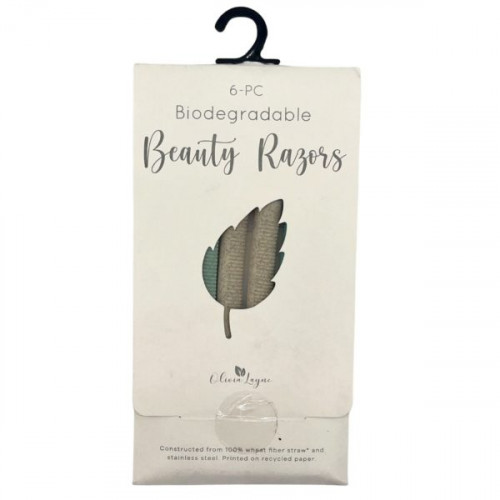 OliviaLayne 6 Pack Biodegradable EB Razors in Green, Blue and Cream OliviaLayne 6 Pack Biodegradable EB Razors in Green, Blue and Cream