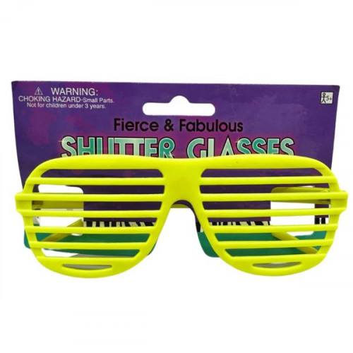 Shutter Plastic Party Sunglasses in Yellow Shutter Plastic Party Sunglasses in Yellow