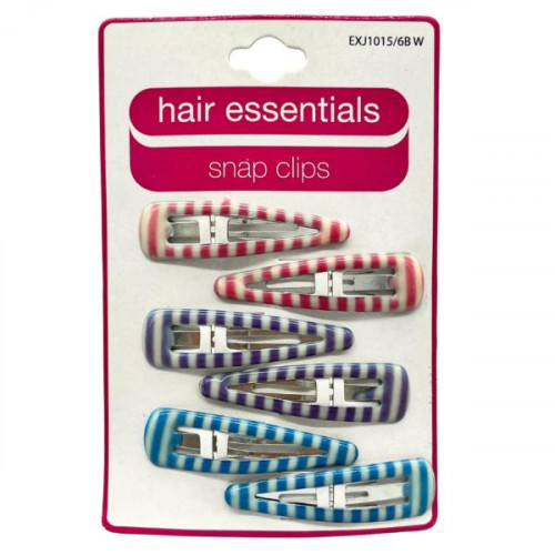 6 Piece Printed Epoxy Hair Snap Clips
