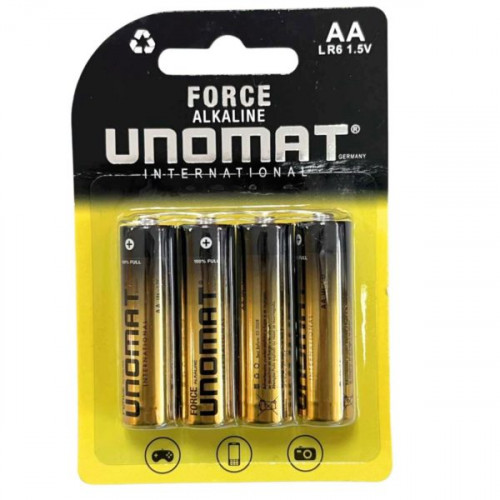 Unomat 4 Pack AA Alkaline Batteries Unomat 4 Pack AA Alkaline Batteries