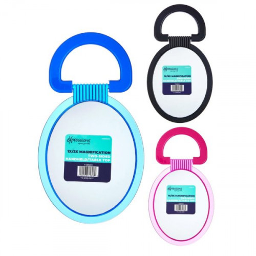 Expressions Oval Dual Sided Magnifier Handheld Mirror in Assorted Colors Expressions Oval Dual Sided Magnifier Handheld Mirror in Assorted Colors