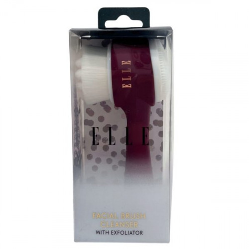 Elle Dual Sided Facial Brush Cleanser with Exfoliator in Raspberry Elle Dual Sided Facial Brush Cleanser with Exfoliator in Raspberry