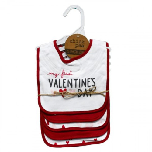 5 Pack My First Valentine Bibs 5 Pack My First Valentine Bibs
