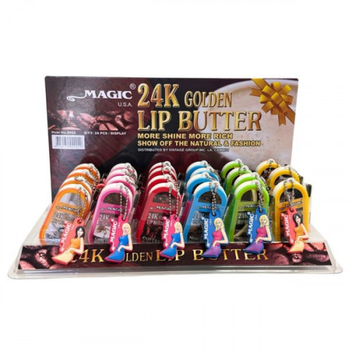 24K Golden Lip Butter Tinted Lip Balm in Countertop Display