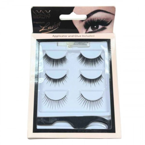 3 Pair False Eyelash Set with Applicator Tool 3 Pair False Eyelash Set with Applicator Tool