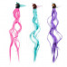 Afro Unicorn 3 Pack Faux Hair clips with Colored Extension Attached Afro Unicorn 3 Pack Faux Hair clips with Colored Extension Attached