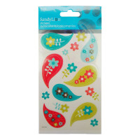 Glitter Paisley Clear Stickers