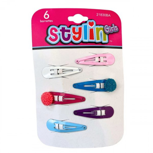 Stylin' Girls 6 Piece Barrettes in Assorted Colors Stylin' Girls 6 Piece Barrettes in Assorted Colors