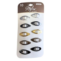 Stylin' 10 Piece Barrettes in Metallic Neautral Tones