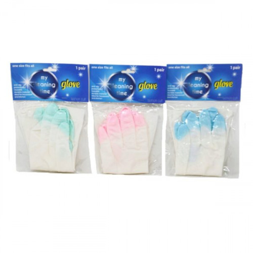 My Cleaning Time Anti Slip Fashion Cuff Reusable Rubber Cleaning Gloves in Assorted Colors
