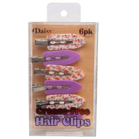 6 Pack Happy Mushroom Crease-Free Hair Clips